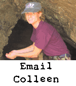 Colleen next to the "River to Nowhere" Email Colleen